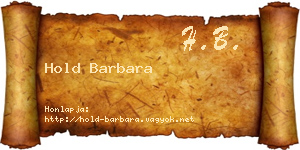 Hold Barbara névjegykártya