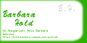barbara hold business card